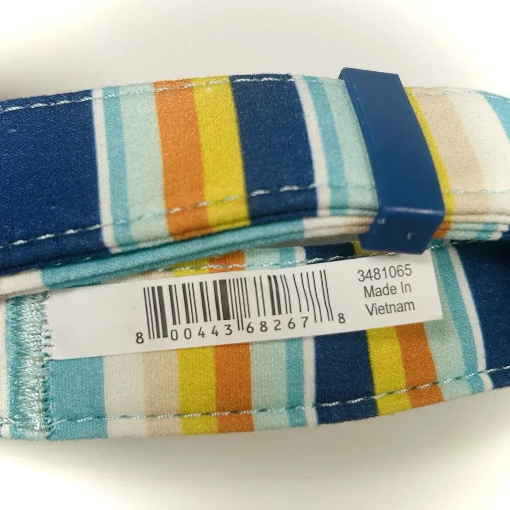 YOULY The Artist Blue/Orange Stripe Dog Collar, Large. By Youly 16-21 NWT